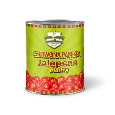 Jalapeno red pepper in slices, 2Brothers, 3 kg / 1.5 kg